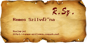 Remes Szilvána névjegykártya